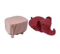 Ottomano Animale, Sgabelli a Piede Piccolo Piede Sgabello Sgabello Sedie per Bambini a Forma di Elefante con Morbido Cuscino Imbottito per Camera da Letto, Sedia, Sotto Scrivania, Ufficio, (rosso)