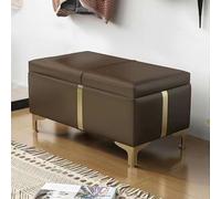 Ottomano di stoccaggio Cassapanca Contenitore Panchina Ottomana da Letto, con bottoni trapuntati, Pouf contenitore for soggiorno, camera da letto e ingresso, sostiene fino a 330 libbre(Dark Brown,60cm