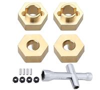 Ottone 7mm Ruota Esagonale Mozzi & Wheel Lock Nuts & Hex Sleeve Wrench per Axial SCX24 Aggiornamenti Parti AXI90081 1/24 RC Crawler Car Truck