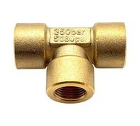 Ottone 90° Adattatore a T Raccordo 1/4" 3/8" ad alta pressione Connettore filettato fino a 350 bar per aria compressa idraulica tubi dell'acqua industria industria - M&M Smartek (T 3/8" 3x IG)