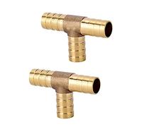 Ottone a 3 vie T filettatura thone thone con connettore a barb per le prestazioni professionali durevoli di alta qualità per aria acqua per acqua a gas 1/2 pollici 12 mm 2pcs
