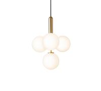 Ottone A Lampadario Nuura Miira 4 in Ottone e Bianco Opale