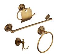 Ottone Antico 4 Pezzi Set Accessori Da Bagno - D'Annata Portasciugamani & Porta