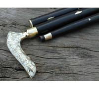 Ottone antico vittoriano manico in legno stile vintage bastone da...