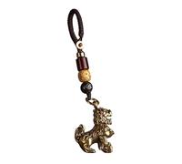 Ottone cinese leone danza statua ciondolo borsa ornamento o home decor feng shui oggetto fortunato