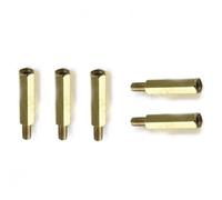 Ottone esagonale a due vie pilastro dado circuito connessione colonna | colonna telaio perno in rame M3(M3*18 single-pass copper pillar,5 pezzi)