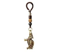Ottone fortunato drago tartaruga basalto statua auto portachiavi ciondolo feng shui gioielli