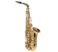 ottone,HUIOP Sassofono contralto in mib Ottone laccato oro Sax piatto in mi 802 Tipo di chiave Strumento a fiato con spazzola per la pulizia Guanti di stoffa Custodia imbottita con cinturino,bE Sassof