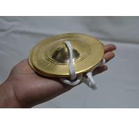Ottone Manjira Instrument Finger Cymbal o Hand Cymbals Metal Clapper | METAL MANJEERA PERCUSSION KIRTAN POOJA | Tibetan Tingsha Manjeera Clash Tradizionale per la musica indiana e la preghiera