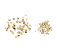 Ottone massiccio per mini cerniere 8 x 10 mm, finitura oro, confezione da 50 pezzi per piccole scatole di legno per gioielli, casse di vino e contenitori per attrezzi, stile vintage