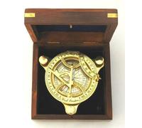 Ottone Meridiana Bussola 4.5 " IN Scatola di Legno ~Nautico~ Marittimo ~ Nautico