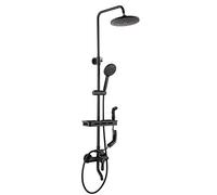 Ottone Montato Parete, di Altezza Regolabile con Mixer a Mano in Testa Toccata, Moderno Miscelatore la Doccia Set per Bagno, Cromo