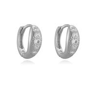 Ottone placcato oro 18 carati con stelle in pietra CZ e orecchini semplici da donna in stile sole, 1 paio(Silver Plated)