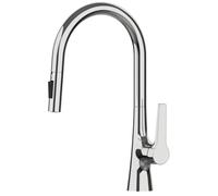 Ottone Pull Out Rubinetto Della Cucina Deck Mounted Singola Maniglia Lavello Rubinetto Acqua Calda e Fredda Multicolore Finitura Cromata Design Moderno per un Facile Uso