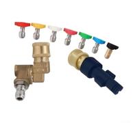 Ottone Quick Connect Ugello Punte Set 0,6 cm 9pcs | 7 punte con codice colore, 2 connettori in ottone, angoli da 0 a 65 gradi, sistema di sostituzione rapida