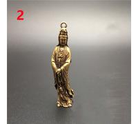 Ottone Statua di Buddha Ciondolo Kuan Yin Statuina Ricchezza Fortuna Fengshui