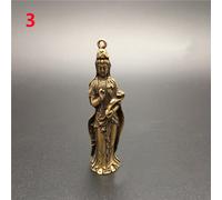 Ottone Statua di Buddha Ciondolo Kuan Yin Statuina Ricchezza Fortuna Fengshui