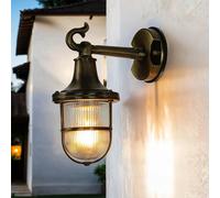 Ottone Wandleuchte IP64 Rustico Vetro Schermo Premium Lampada Esterni Casa Hof