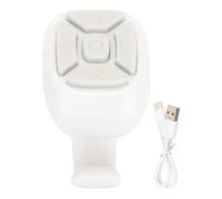 Otturatore remoto del telefono, telecomando multifunzionale per smartphone, tablet, rotazione delle pagine, volume di scatto, regolazione della pausa di riproduzione (Bianca)