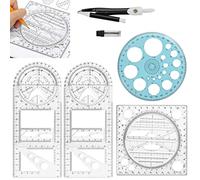 OTTYMO 4 Pz Righello Geometrico Multifunzionale Righello di Plastica Riutilizzabile Righelli per Disegno Tecnico Righelli Geometrici Modelli di Misurazione per Ufficio Scuola Studenti Senior