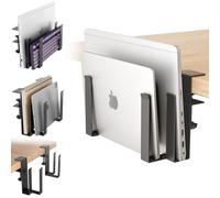 otuiaim Supporto Regolabile Doppio per Laptop con Morsetto per Scrivania - Installazione Senza Fori - Ripiano in Acciaio Inox per due Dispositivi ≤ 38 mm