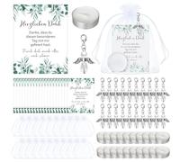 Otuuz 20 Sets Bomboniere per Comunione Ciondolo di Angelo Candele Biglietti di Ringraziamento Sacchetti in Organza Regalo di Ringraziamento per Prima Comunione Battesimo Cresima Matrimonio Compleanno