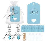 Otuuz 30 Set Grazie Doni Angelo Incluso 30 Etichette Regalo di Ringraziamento con Cordino 30 Pendenti con Angeli Custodi 30 Sacchetti di Organza Bomboniere per Battesimo Comunione Nozze Conferma