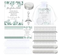 Otuuz 30 Sets Bomboniere per Comunione Ciondolo di Angelo Candele Biglietti di Ringraziamento Sacchetti in Organza Regalo di Ringraziamento per Prima Comunione Battesimo Cresima Matrimonio Compleanno
