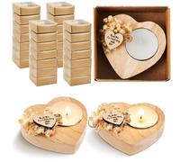 Otuuz 50 candele rustiche per addio al nubilato, per matrimoni, feste, souvenir, centrotavola in legno per il Ringraziamento (colore naturale) (TR-Otuuz-0385)