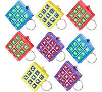 Otuuz 8 Portachiavi Tic Tac Toe Portachiavi per Mini Gioco Tris in Plastica con Clip per Zaino per Bambini 8 ai 12 Anni Festa di Compleanno Bomboniere, Colori Assortiti (Rosso, Blu, Giallo, Viola)