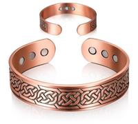 Otuuz Bracciale Magnetico in Rame per Uomo e Donna Braccialetto in Rame Puro Bracciale Energetico Ascia con 9 Magneti Misura Regolabile per Comunioni Natale Compleanni Regali (Bronzo)