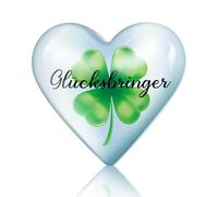 Otuuz Cuore Quadrifoglio Portafortuna Cuore con Scritta Glücksklee con Sacchetto Premuroso e Regalo di Speranza per Coppie Famiglie Amici Pazienti in Bocca al Lupo per Esami