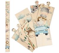 Otuuz Metro da Parete per Bambini Tabella di Misurazione dell'Altezza per Bambini Metro in Legno con Motivo di Animali Regalo di Nascita Crescita Adatto per Ragazzi 50-180 cm(Animali Carini)