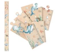 Otuuz Metro da Parete per Bambini Tabella di Misurazione dell'Altezza per Bambini Metro in Legno Regalo di Nascita Crescita Adatto per Ragazzi(Animali Marini)