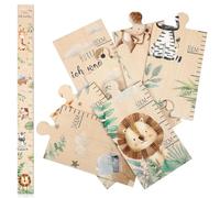 Otuuz Metro da Parete per Bambini Tabella di Misurazione dell'Altezza per Bambini Metro per Bambini in Legno con Motivo di Animali Regalo di Nascita Grafico di Crescita per Ragazzi, 50-180 cm