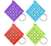 Otuuz Portachiavi Tic Tac Toe Portachiavi per Mini Gioco Tris in Plastica con Clip per Zaino per Bambini 8 ai 12 Anni per Compleanno Bomboniere per Ragazzi(Rosso, Azzurro, Verde, Viola,16)