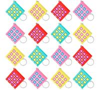 Otuuz Portachiavi Tic Tac Toe Portachiavi per Mini Gioco Tris in Plastica con Clip per Zaino per Bambini 8 ai 12 Anni per Compleanno Bomboniere per Ragazzi(Blu, Viola, Rosso, Verde,16)