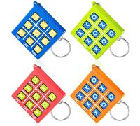 Otuuz Portachiavi Tic Tac Toe Portachiavi per Mini Gioco Tris in Plastica con Clip per Zaino per Bambini 8 ai 12 Anni per Compleanno Bomboniere per Ragazzi(Rosso, Blu, Arancione, Verde,16)