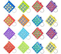Otuuz Portachiavi Tic Tac Toe Portachiavi per Mini Gioco Tris in Plastica con Clip per Zaino per Bambini 8 ai 12 Anni per Compleanno Bomboniere per Ragazzi(Multicolore,16)