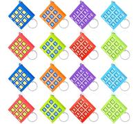 Otuuz Portachiavi Tic Tac Toe Portachiavi per Mini Gioco Tris in Plastica con Clip per Zaino per Bambini 8 ai 12 Anni per Compleanno Bomboniere per Ragazzi(Colore Brillante,16)