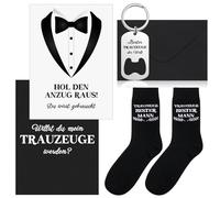 Otuuz Regali dei Testimoni dello Sposo Portachiavi Apribottiglie Miglior Testimone Calzini da Testimone con Cartellino Willst du Mein Trauzeuge Sein