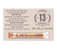 Otuuz Regali in Denaro Regalo per 13 Compleanno per Ragazze e Ragazzi Set Regalo Include Biglietto di Auguri in Legno per il 13° Compleanno e Provetta per Regalo Confezione di Buoni Denaro