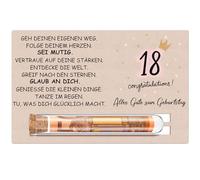 Otuuz Regalo per 18 Compleanno Regali in Denaro per Ragazzi Set Regalo Include Biglietto di Auguri in Legno per il 18° Compleanno e Provetta Confezione di Buoni Denaro