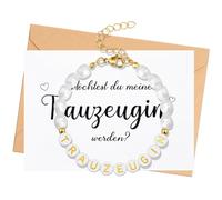 Otuuz Set di Regalo per Damigella d'Onore Bracciale per Damigella Biglietto con Scritta con Busta Braccialetti Nuziali di Perline Elastici per Sposa (Nobile)