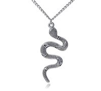 Otxas Collana a serpente d'oro da donna, delicata collana con ciondolo a forma di serpente per uomo, gioiello da donna per Halloween, 15.74 inch, Zinco, Nessuna pietra preziosa