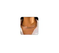 Otxas Collane girocollo in oro da donna semplice in metallo oro collana per donna aperto rotondo collare girocollo collana gioielli d'oro per le donne, Large, Metallo, Nessuna pietra preziosa