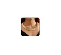 Otxas Collane girocollo in oro per donna alla moda semplice collana in metallo per donna collana girocollo aperta girocollo gioielli d'oro per le donne, Large, Acciaio inossidabile, Nessuna pietra