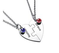 OTXIXTO 2 Argento Tono Ciondolo Cuore in Acciaio Inox Best Friend Forever Puzzle Collana Nome Personalizzato per Amicizia Coppie Uomini Donne
