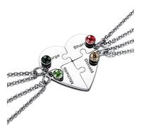 OTXIXTO 4 Argento Tono Ciondolo Cuore in Acciaio Inox Best Friend Forever Puzzle Collana Nome Personalizzato per Amicizia Coppie Uomini Donne