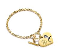 OTXIXTO Bracciale Memoriale Personalizzato con Foto Testo per Donna Acciaio Inossidabile Bracciale con Foto Personalizzata Gioiello Ricordo Regalo Commemorativo per la Perdita di una Persona Cara - A2